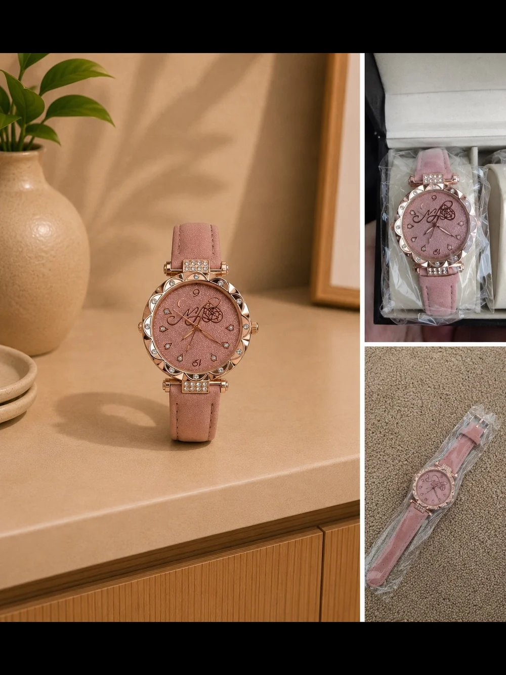 Pink Smartwatch Fitness Tracker - Compatible Wearable